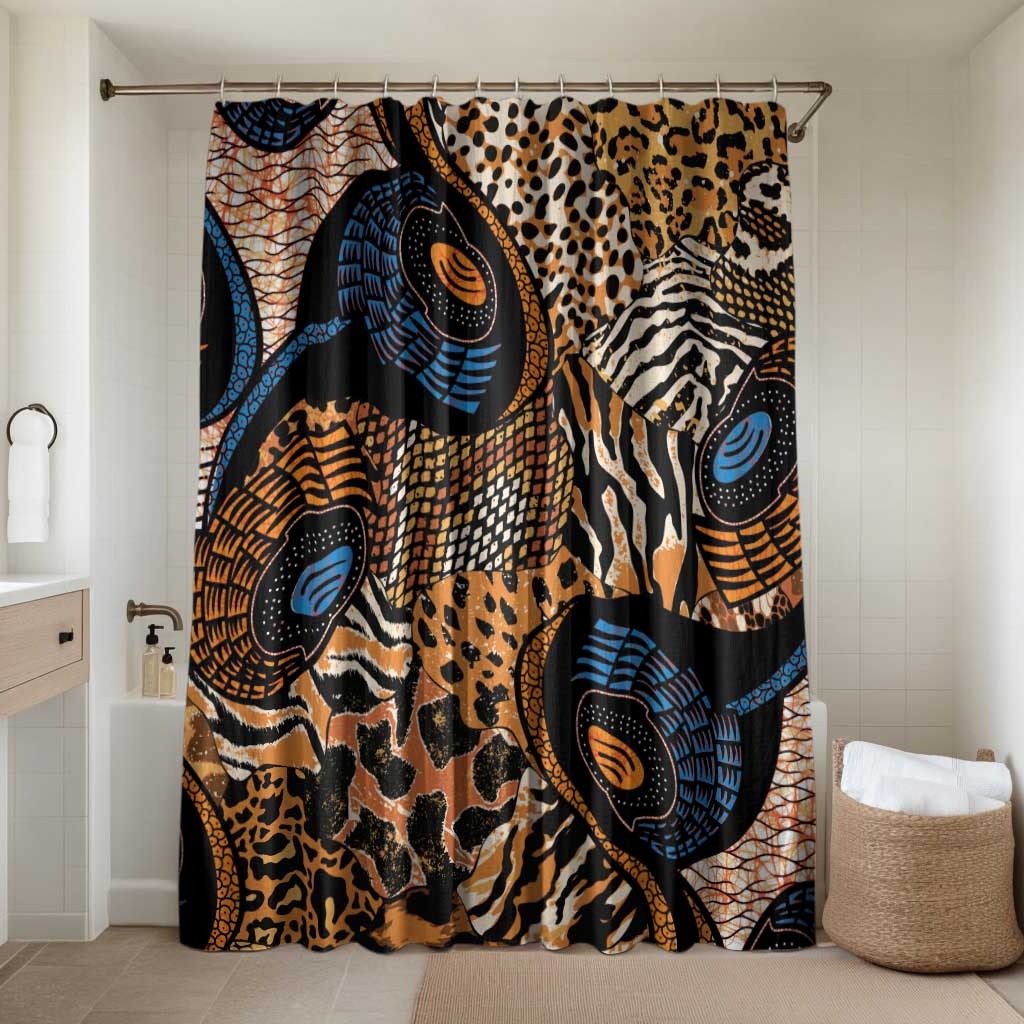 African Ankara Motifs Mixed Animal Skins Bathroom Set