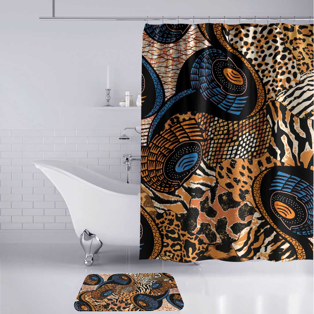 African Ankara Motifs Mixed Animal Skins Bathroom Set