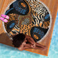 African Ankara Motifs Mixed Animal Skins Beach Blanket