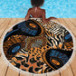 African Ankara Motifs Mixed Animal Skins Beach Blanket