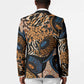 African Ankara Motifs Mixed Animal Skins Blazer