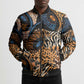 African Ankara Motifs Mixed Animal Skins Bomber Puffer Jacket