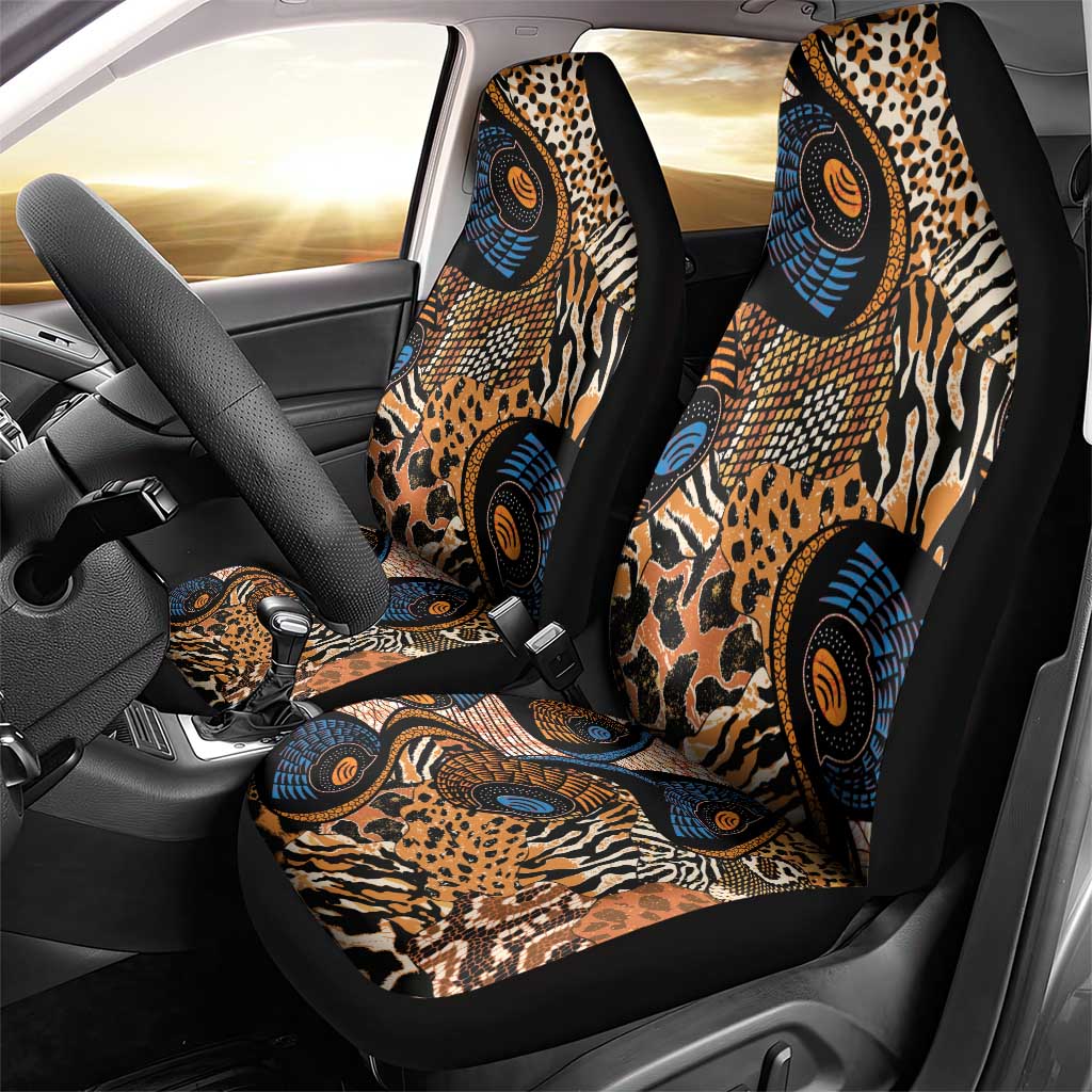 African Ankara Motifs Mixed Animal Skins Car Seat Cover
