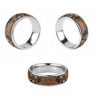 African Ankara Motifs Mixed Animal Skins Classic Ring - African Pride