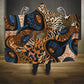 African Ankara Motifs Mixed Animal Skins Hooded Blanket
