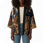 African Ankara Motifs Mixed Animal Skins Kimono