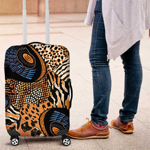 African Ankara Motifs Mixed Animal Skins Luggage Cover