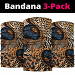 African Ankara Motifs Mixed Animal Skins Neck Gaiter LT9