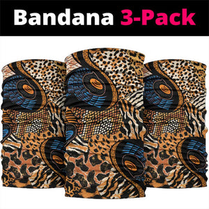 African Ankara Motifs Mixed Animal Skins Neck Gaiter LT9