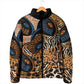 African Ankara Motifs Mixed Animal Skins Padded Jacket