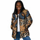 African Ankara Motifs Mixed Animal Skins Padded Jacket