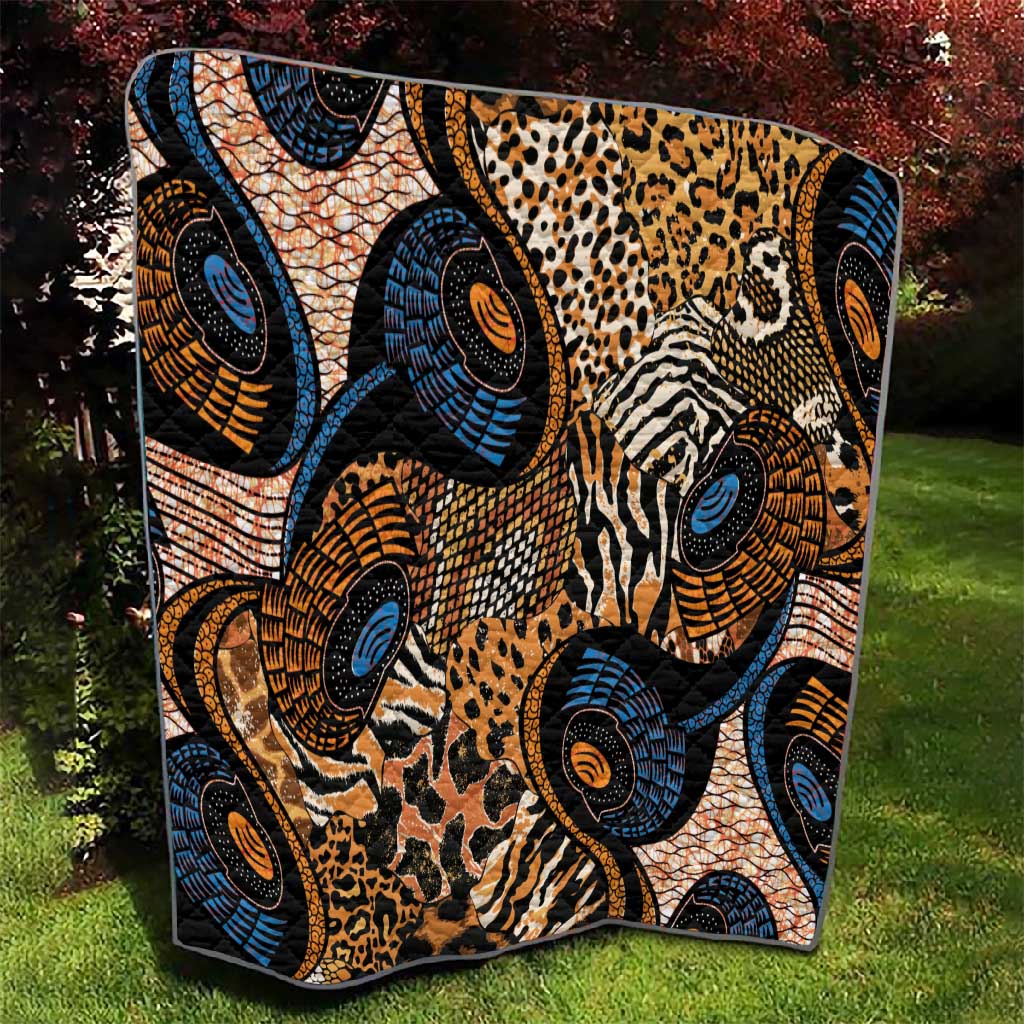 African Ankara Motifs Mixed Animal Skins Quilt