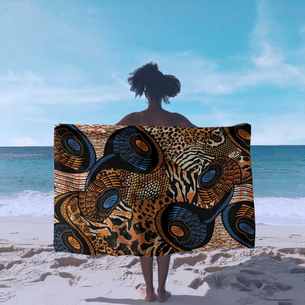 African Ankara Motifs Mixed Animal Skins Sarong