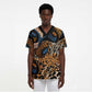 African Ankara Motifs Mixed Animal Skins Scrub Top