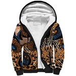 African Ankara Motifs Mixed Animal Skins Sherpa Hoodie