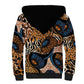 African Ankara Motifs Mixed Animal Skins Sherpa Hoodie