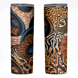 African Ankara Motifs Mixed Animal Skins Skinny Tumbler