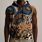 African Ankara Motifs Mixed Animal Skins Sleeveless Hoodie - African Pride
