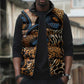 African Ankara Motifs Mixed Animal Skins Sleeveless Puffer Jacket