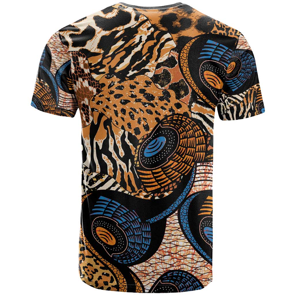 African Ankara Motifs Mixed Animal Skins T shirt