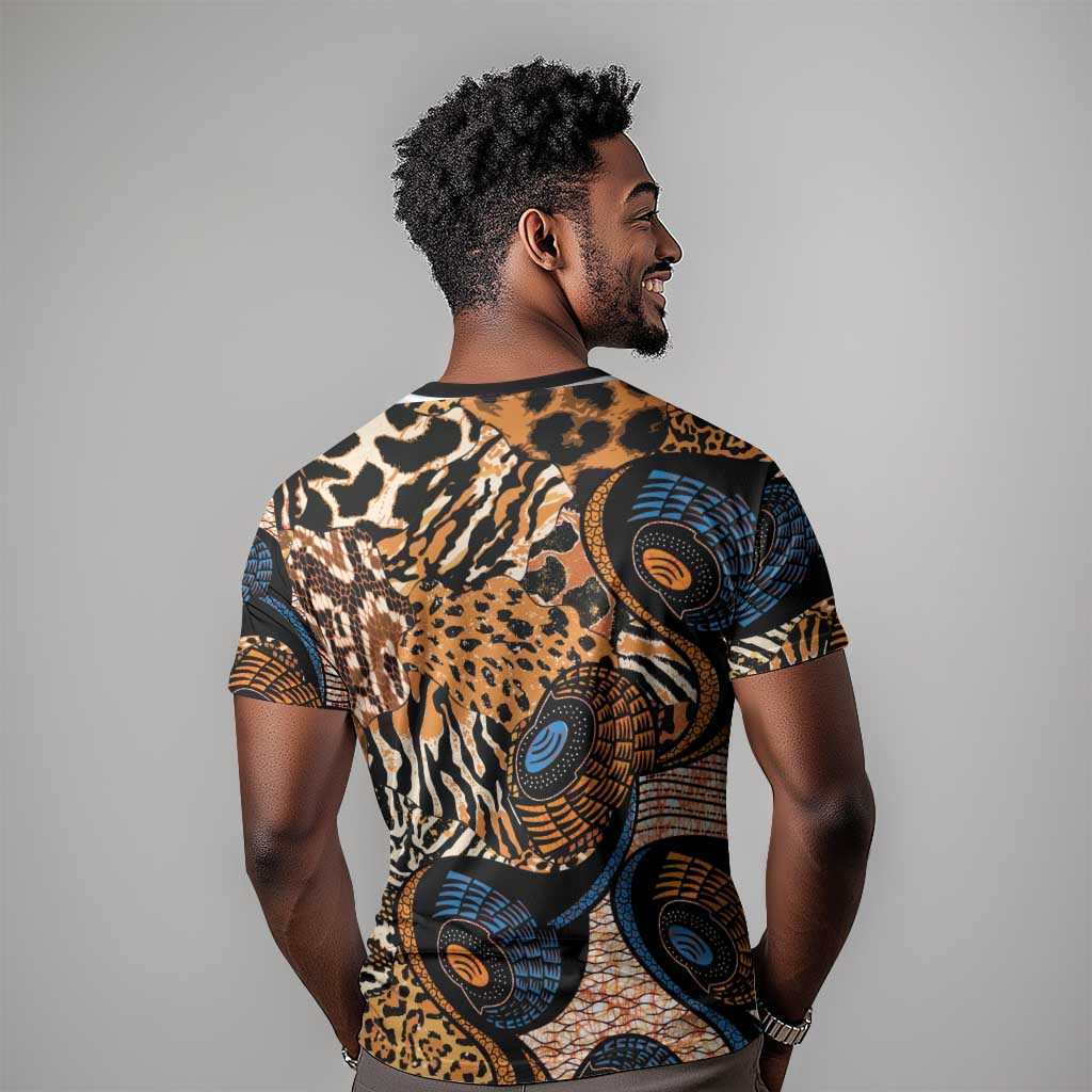 African Ankara Motifs Mixed Animal Skins T shirt