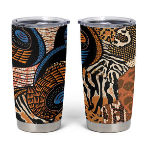 African Ankara Motifs Mixed Animal Skins Tumbler Cup
