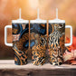 African Ankara Motifs Mixed Animal Skins Tumbler With Handle