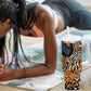 African Ankara Motifs Mixed Animal Skins Tumbler With Handle