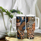 African Ankara Motifs Mixed Animal Skins Tumbler With Handle