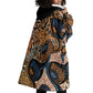 African Ankara Motifs Mixed Animal Skins Wearable Blanket Hoodie