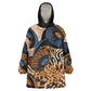 African Ankara Motifs Mixed Animal Skins Wearable Blanket Hoodie