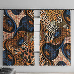 African Ankara Motifs Mixed Animal Skins Window Curtain