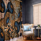 African Ankara Motifs Mixed Animal Skins Window Curtain