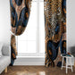 African Ankara Motifs Mixed Animal Skins Window Curtain