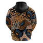 African Ankara Motifs Mixed Animal Skins Zip Hoodie