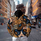 African Ankara Motifs Mixed Animal Skins Zip Hoodie