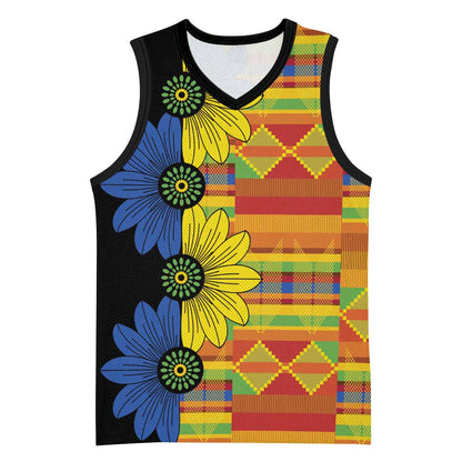 African Ethnic Kitenge Ankara Style Basketball Jersey LT9