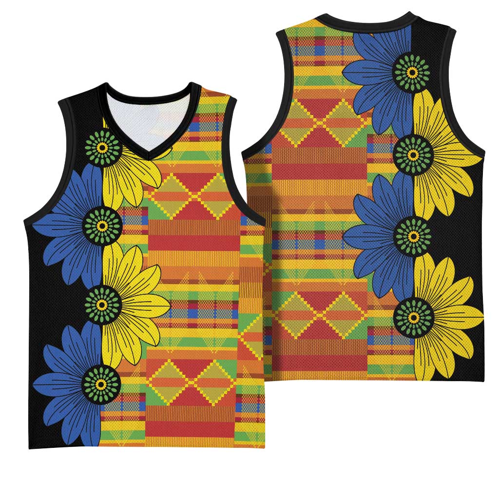 African Ethnic Kitenge Ankara Style Basketball Jersey LT9