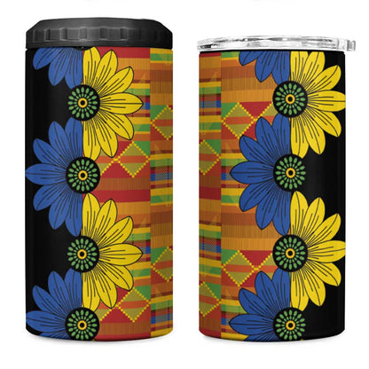 African Ethnic Kitenge Ankara Style 4 in 1 Can Cooler Tumbler