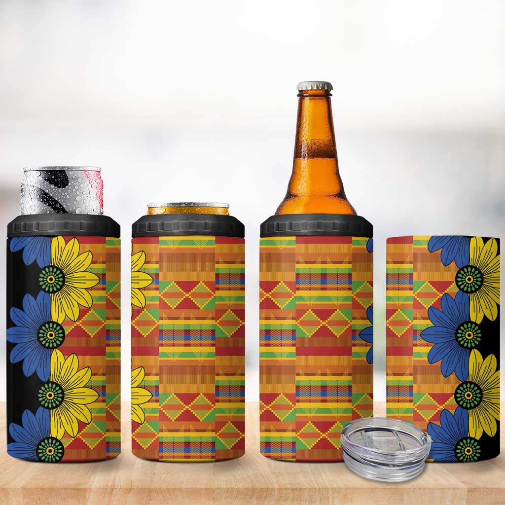 African Ethnic Kitenge Ankara Style 4 in 1 Can Cooler Tumbler