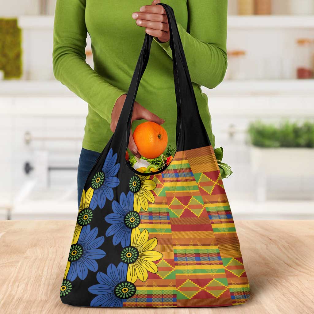 African Ethnic Kitenge Ankara Style Grocery Bag