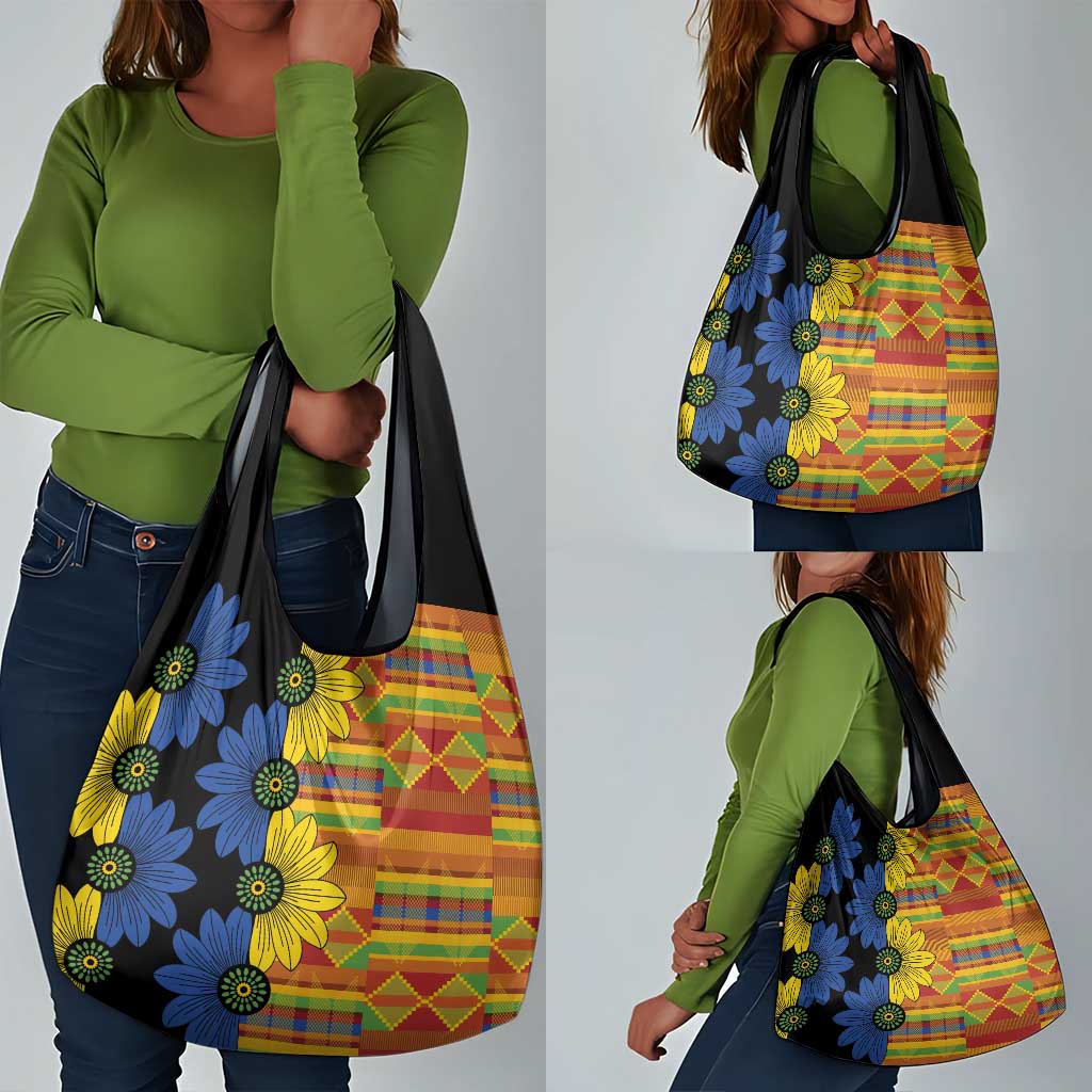African Ethnic Kitenge Ankara Style Grocery Bag