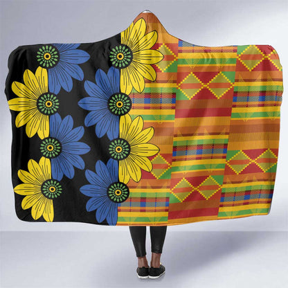 African Ethnic Kitenge Ankara Style Hooded Blanket