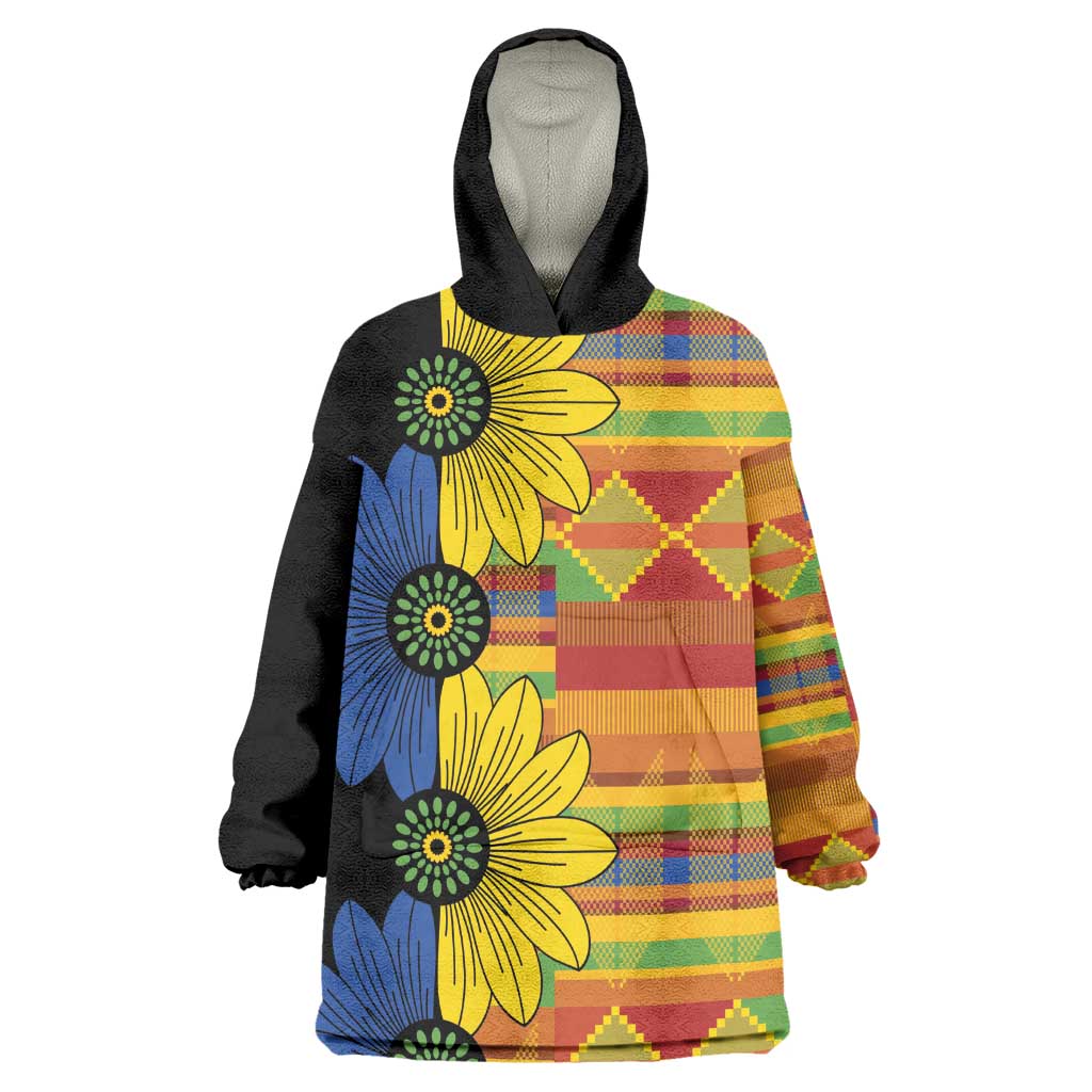 African Ethnic Kitenge Ankara Style Kid Wearable Blanket Hoodie