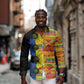 African Ethnic Kitenge Ankara Style Long Sleeve Button Shirt