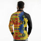 African Ethnic Kitenge Ankara Style Long Sleeve Polo Shirt