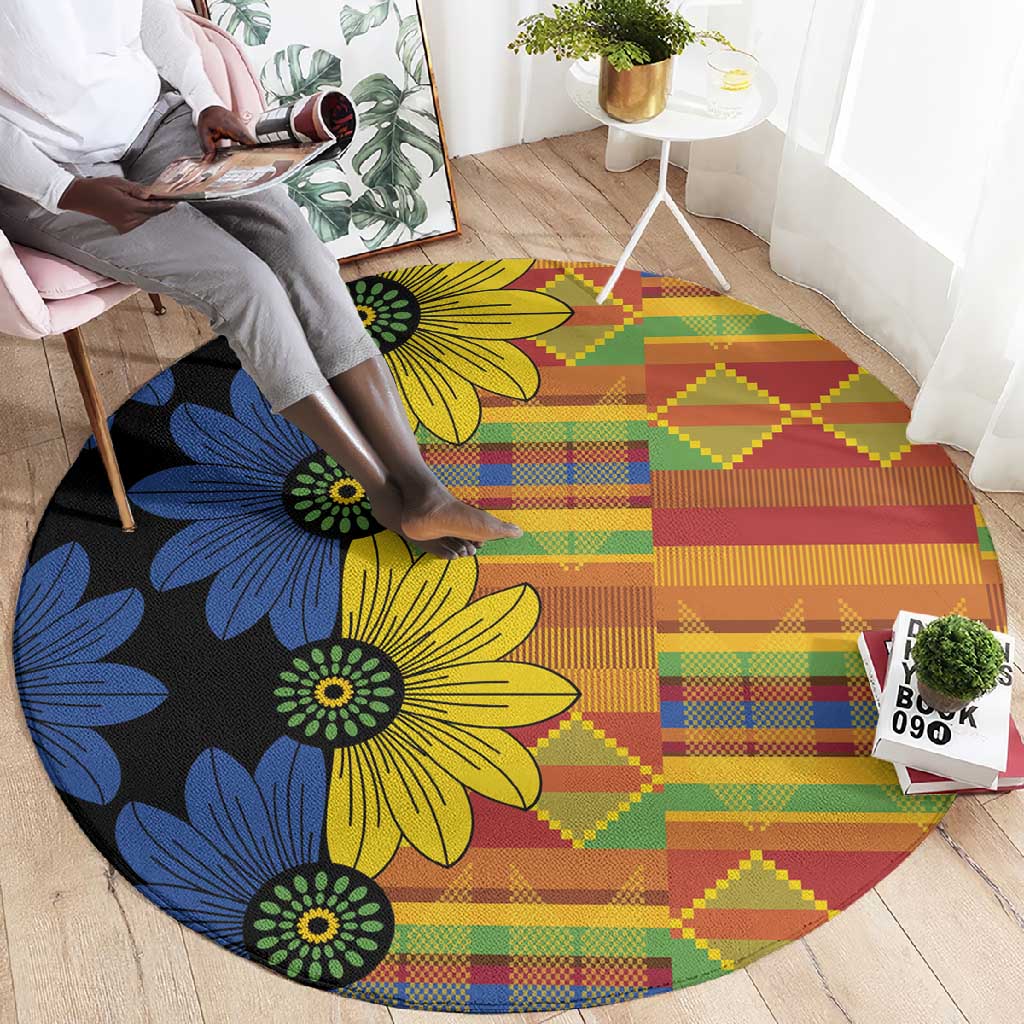 African Ethnic Kitenge Ankara Style Round Carpet