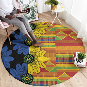 African Ethnic Kitenge Ankara Style Round Carpet