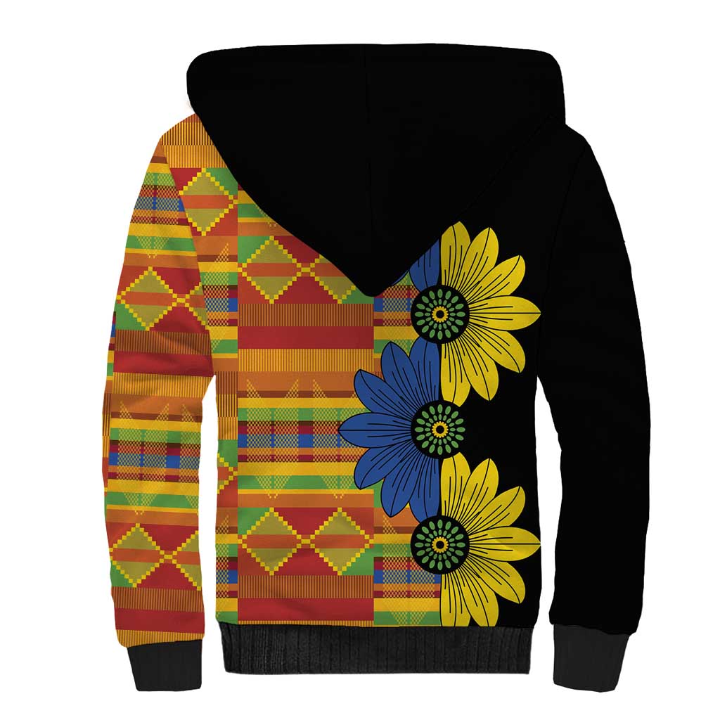 African Ethnic Kitenge Ankara Style Sherpa Hoodie