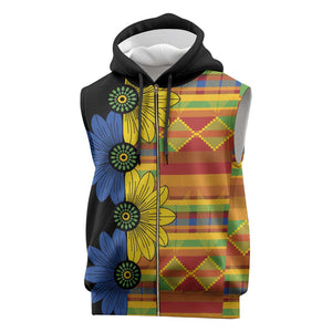 African Ethnic Kitenge Ankara Style Sleeveless Zip Hoodie - African Pride